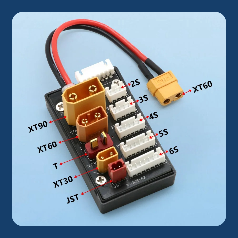 Lipo Parallel Charging Board - บอร์ดชาร์จแบตเตอรี่ลิโพ 2-6S แบบขนาน พร้อมหัวต่อ XT30 XT60