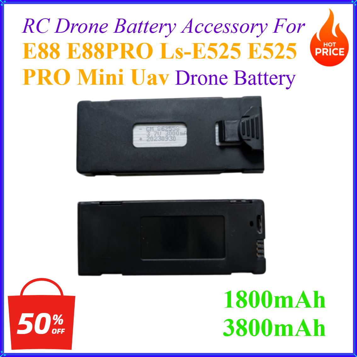 Drone Zll Rc - 3.7V 1800mAh 3800mAh RC โดรนแบตเตอรี่อุปกรณ์เสริมสำหรับ E88