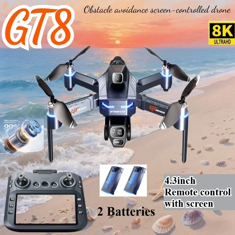 Drone Top Rc - Drone 4K HD GT8 กล้องหลีกเลี่ยงอุปสรรคการถ่ายภาพทางอากาศBrushless Droneหน้าจอพับRC