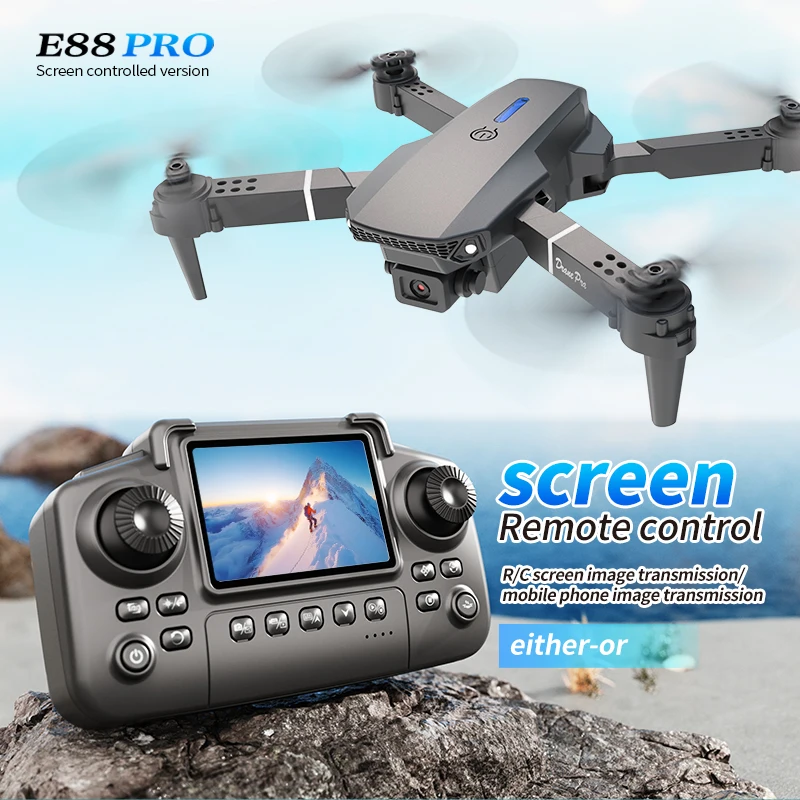 Drone E88 Rc Quadcopter - Professional E88 PRO Drone หน้าจอ 8K