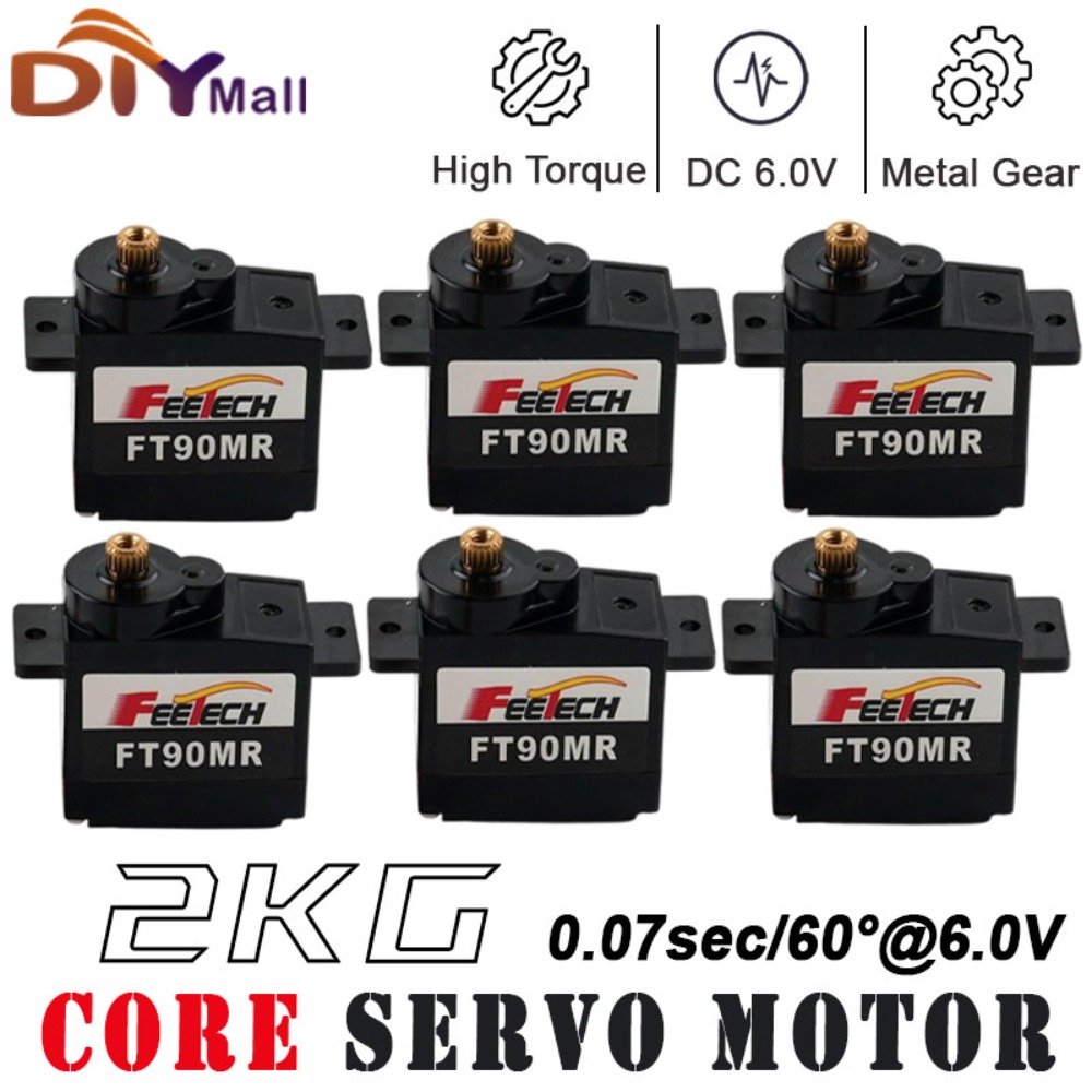 Drone Rcs - เฟตเทค FT90M ไมโครเซอร์โวแบบดิจิตอลเกียร์โลหะ 1/2/4 ชิ้น แรงบิด