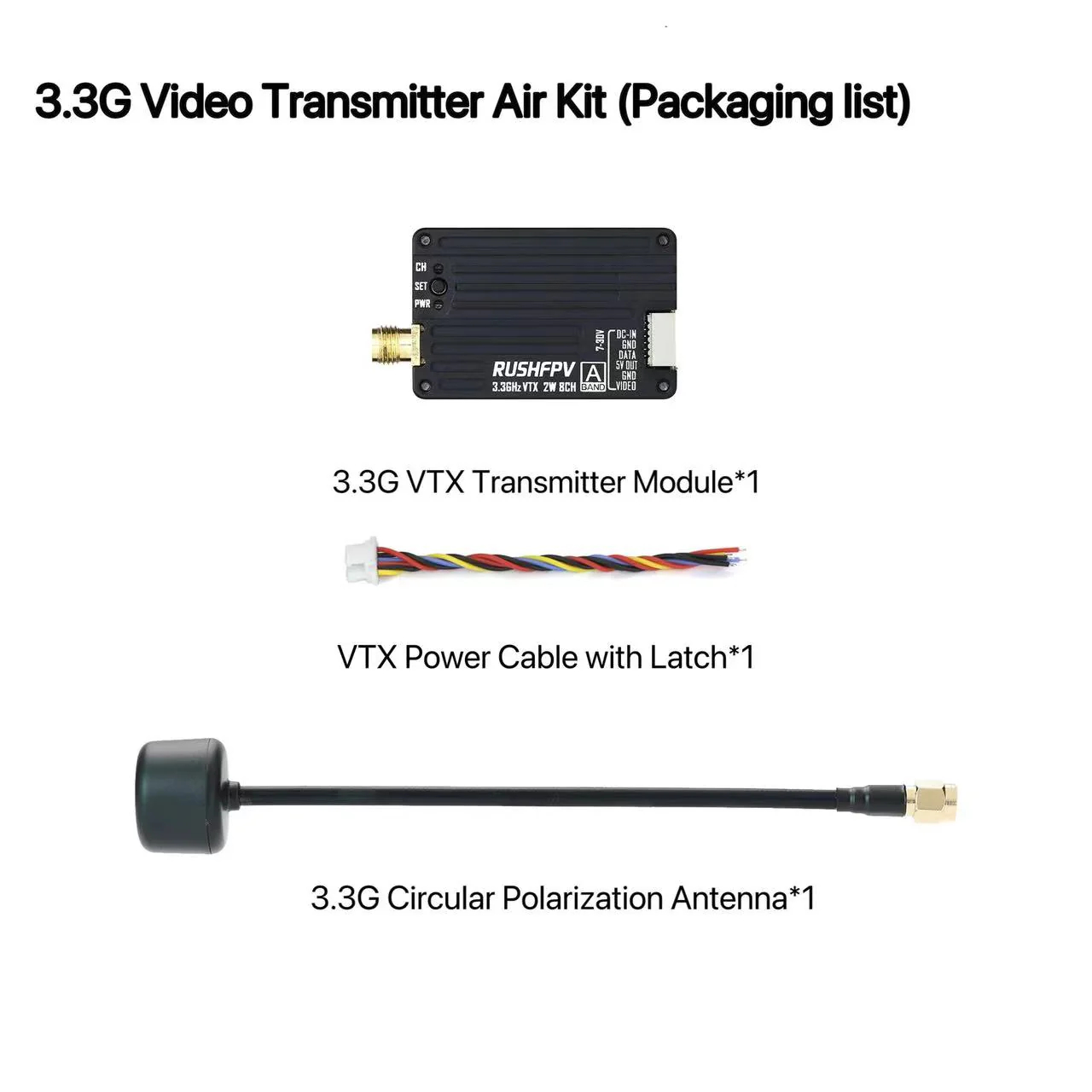 Drone Rc Controller - RUSHFPV 3.3G 2W VTX เครื่องส่งสัญญาณ FPV