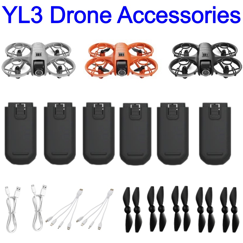 Drone Rc Yl3 - YL3 อุปกรณ์เสริมโดรนแบตเตอรี่ 3.7V 600mAh ใบพัดใบพัดสายชาร์จ USB