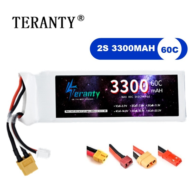 Drone Rcs - 2S 7.4V LiPo แบตเตอรี่ 3300mAh 60C