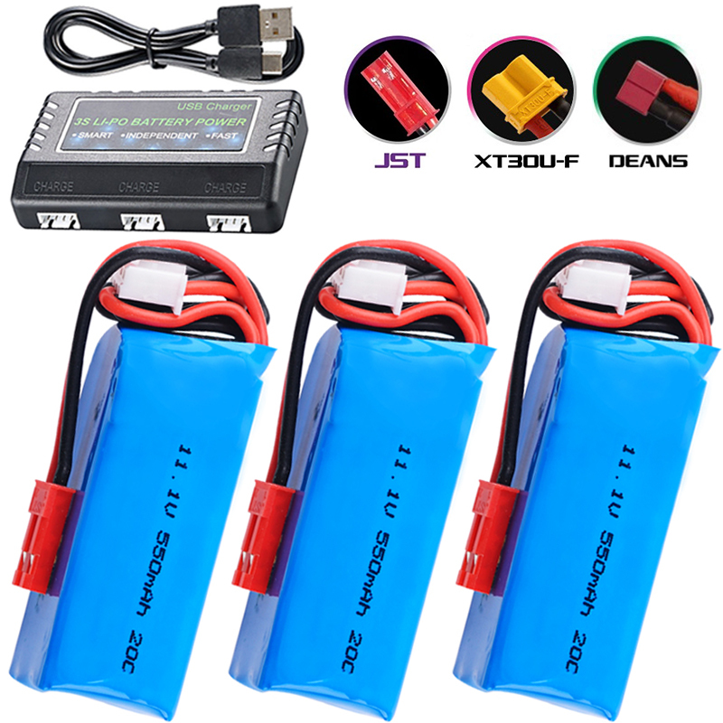 Drone Zll Rc - แบตเตอรี่ Lipo 11.1V 550mAh สำหรับเฮลิคอปเตอร์ควบคุมรีโมต Quadcopter