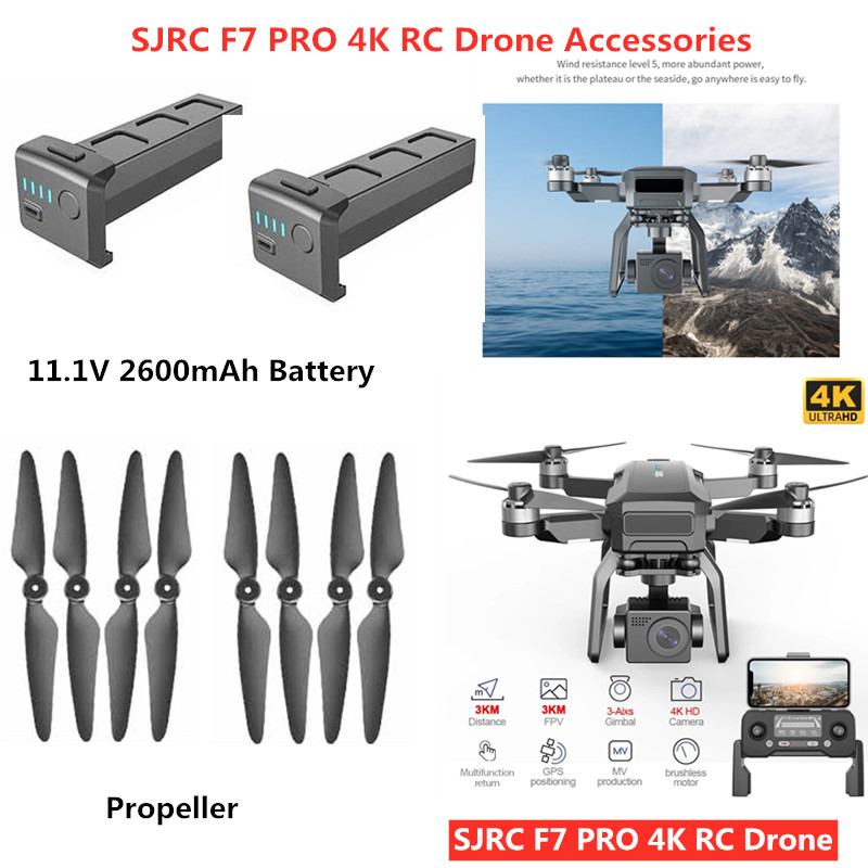 Drone Sjrc - 11.1V 2600mAh แบตเตอรี่ใบพัดสําหรับ SJRC F7 PRO