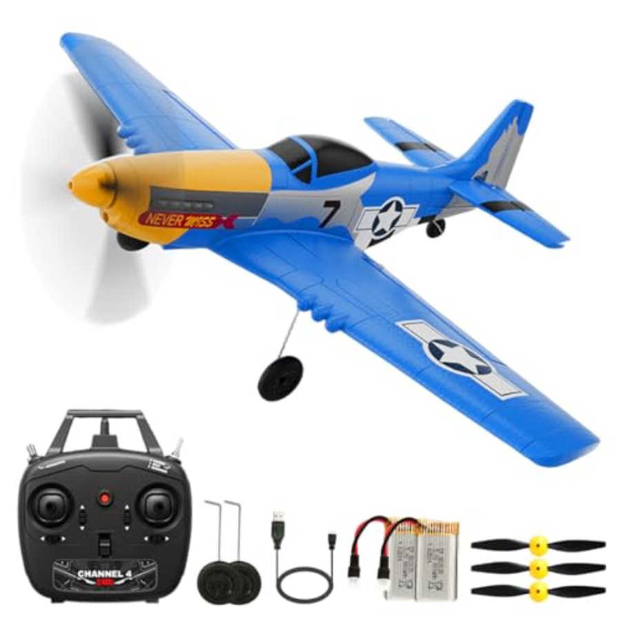 Drone Top Rc - เครื่องบินบังคับวิทยุ P51D RC 4CH 2.4GHz RTF