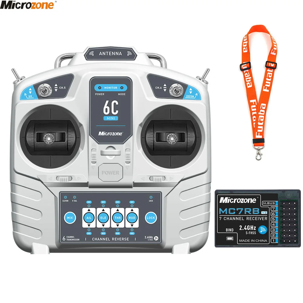 Drone Rc Kit - ไมโครโซน MC6C V2ขนาดเล็ก2.4G เครื่องส่งสัญญาณควบคุม6CH พร้อมตัวรับสัญญาณระบบวิทยุสำหรับเครื่องบิน RC