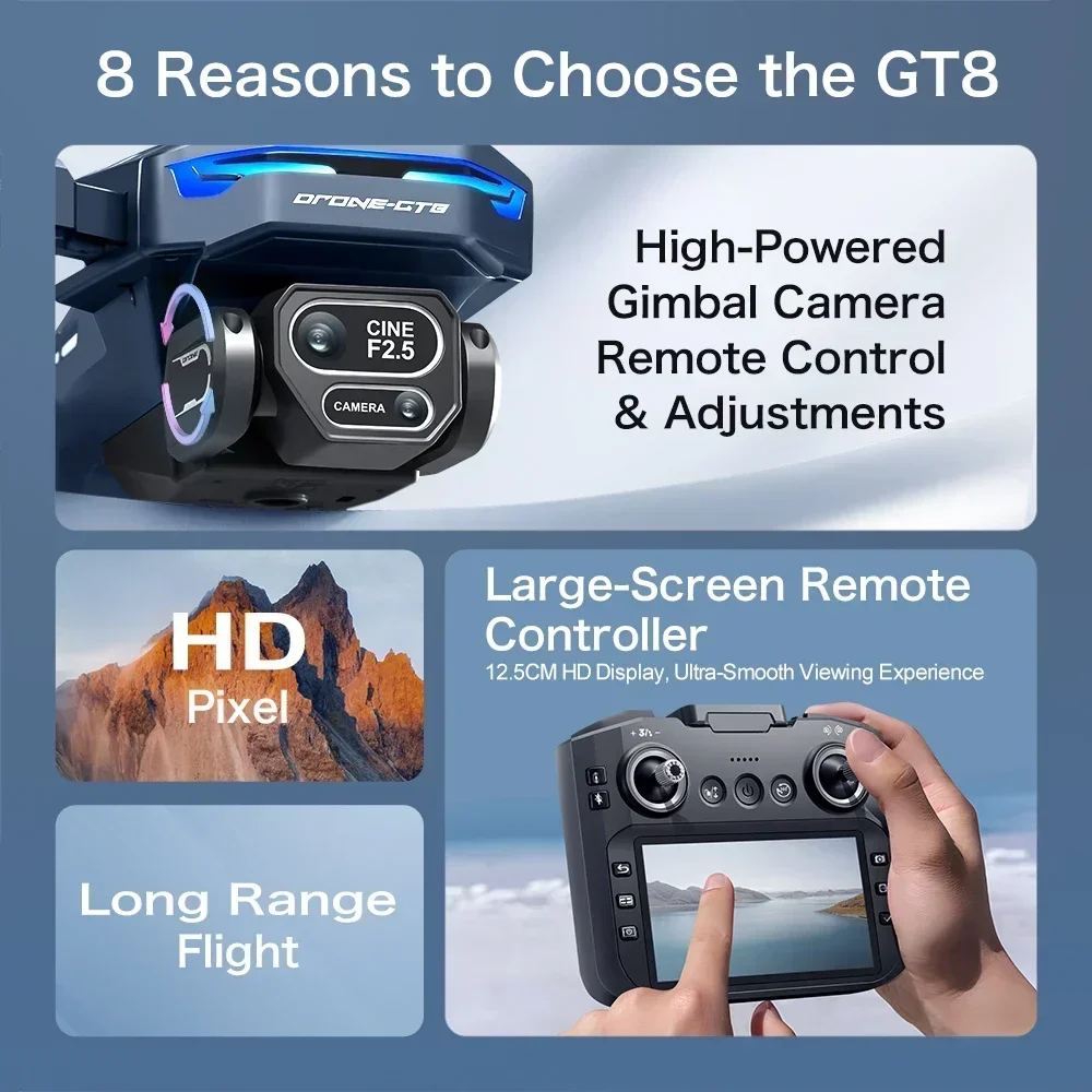 Drone 4K HD GT8 กล้องหลีกเลี่ย - Drone Top Rc บทวิจารณ์และราคา