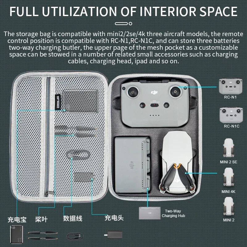 Mini 2 กระเป๋าสะพาย PU แบบพกพา - Drone Carrying Bag บทวิจารณ์และราคา