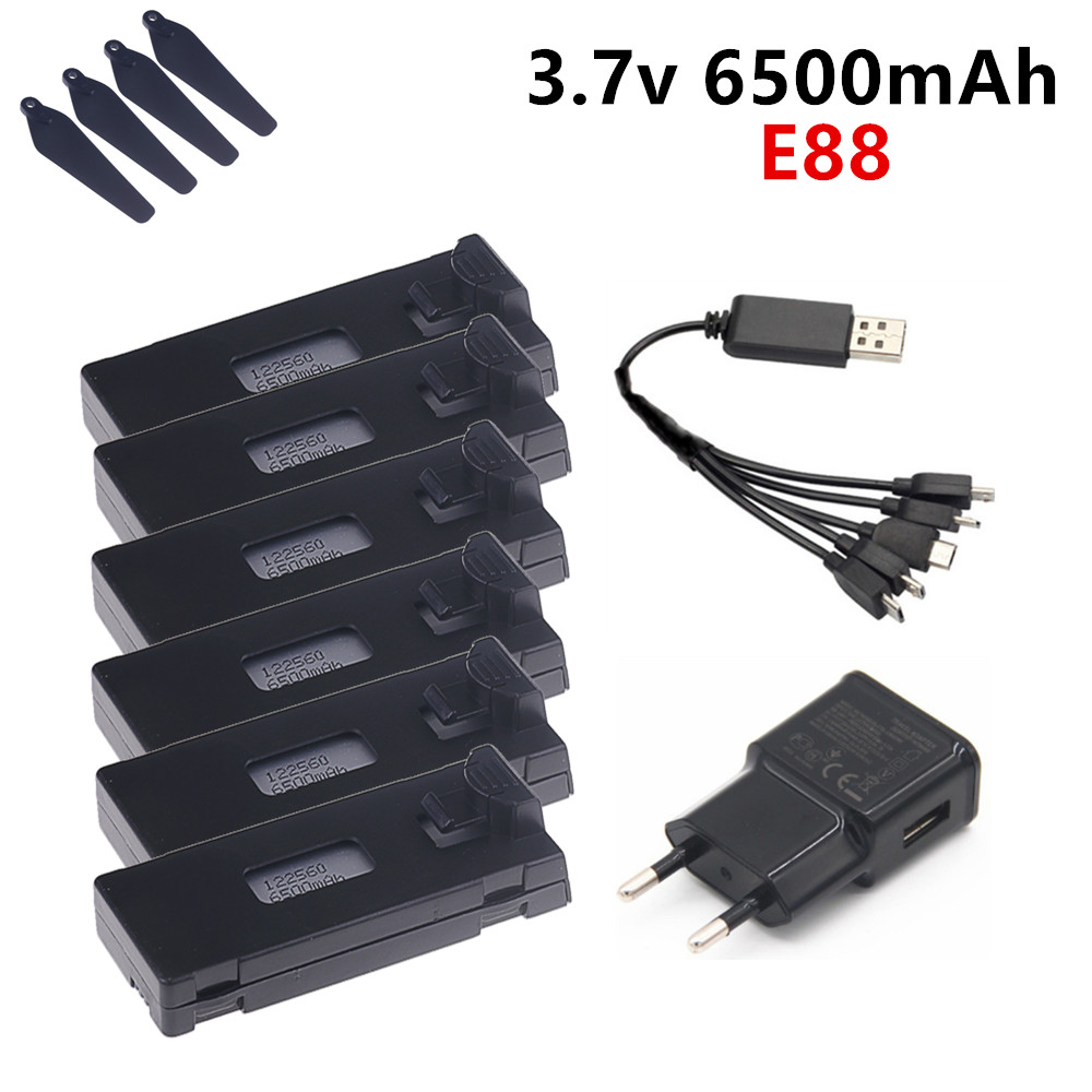 3.7V 6500mAh ลิโพแบตเตอรี่สำหร - Drone E88 Rc Quadcopter บทวิจารณ์และราคา