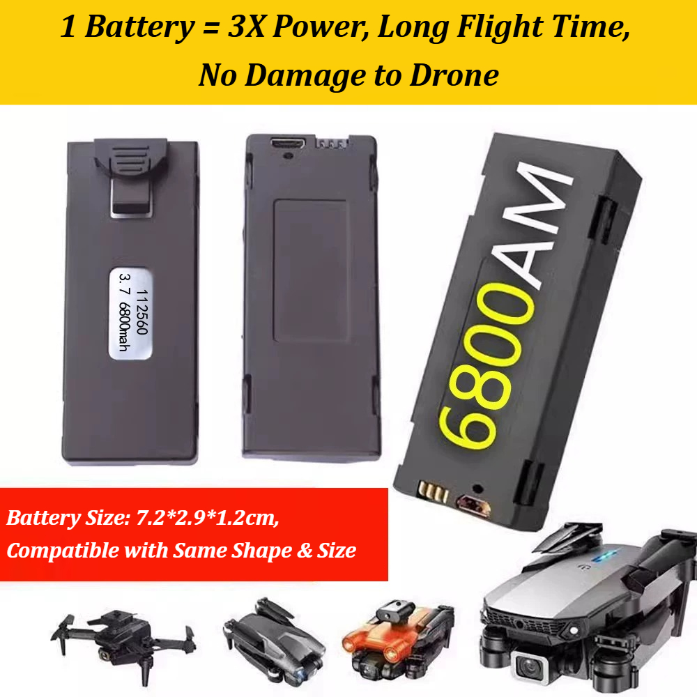 3.7V 6800mAh แบตเตอรี่สำรองอุป - Drone E88 Rc Quadcopter บทวิจารณ์และราคา