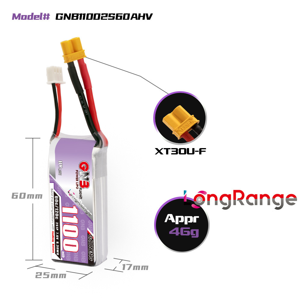 GNB 1100mAh 2S 3S 4S 6S 60C/12 - Drone Rcs บทวิจารณ์และราคา