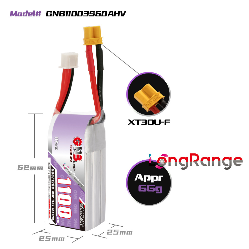 GNB 1100mAh 2S 3S 4S 6S 60C/12 - Drone Rcs บทวิจารณ์และราคา
