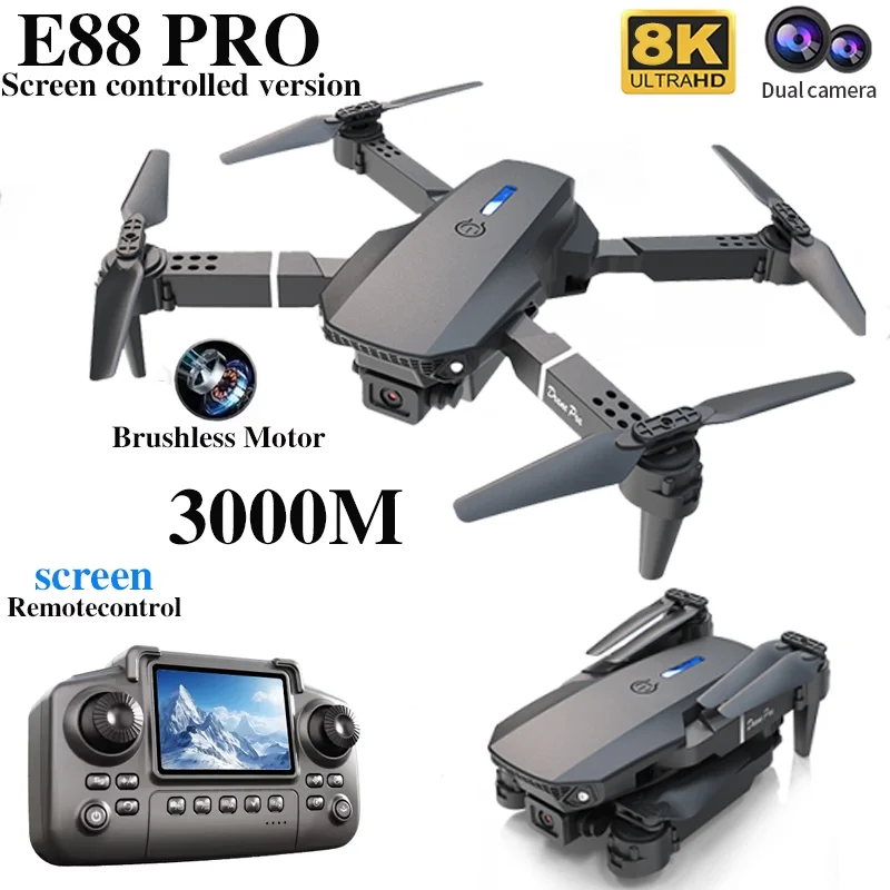 E88 PRO โดรนพร้อมหน้าจอ 4K HD  - Drone E88 Rc Quadcopter บทวิจารณ์และราคา